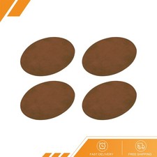 4 x Elbow Knee Iron-on Fabric Patches Repair Patch Oval Light Yellowish Brown