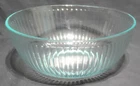 Pyrex 18 Cup Glass Ribbed Bowl Aqua Clear 7404 - S - 11 in