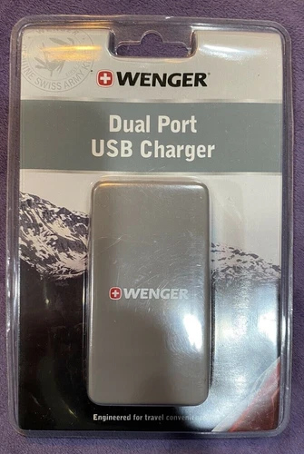 **WENGER DUAL PORT USB CHARGER - GRAY - NIP!