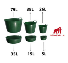 GREEN RED GORILLA FLEXIBLE TUBTRUG BUCKET WEATHER RESISTANT RECYCLABLE PLASTIC