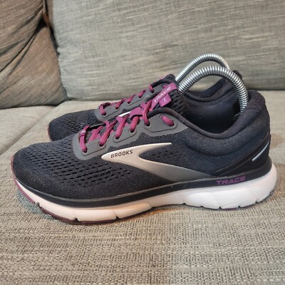 Brooks Running Shoes Womens 8.5 B Trace 1 Black Purple Gray 1203511B021