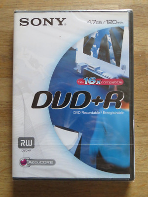 SONY DVD+R AccuCore 4,7 GB 1-16x Speed 120 Minuten Neu & OVP