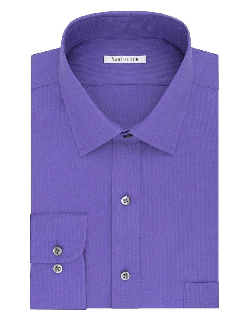 Van Heusen Men's Flex Collar Regular-Fit Long Sleeve Pincord Dress Shirt – Wrinkle-Free Comfort