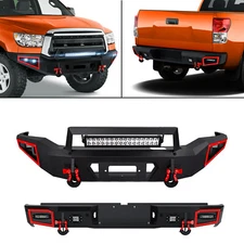 Front /Rear Bumper W/ Sensor Holes & Paintable Armor For 2007-2013 Toyota Tundra