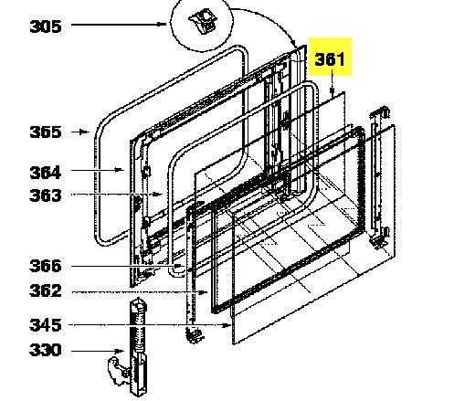 Vitre de bouclier pour four Fagor 71X4290 pièce thermique de remplacement
