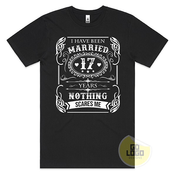 Funny TShirt MARRIED FOR 17 YEARS 17th Wedding Anniversary Husband Wife Gift Tee