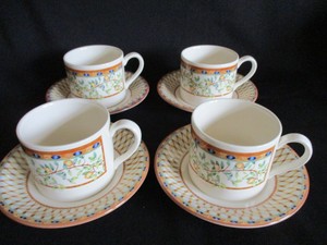 Tesco Lemon Tree Tea Cups And Saucers X 4 Ebay