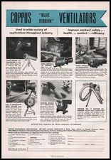 1957 Coppus Engineering Photos "Blue Ribbon" Vano Ventilators Vintage Print Ad
