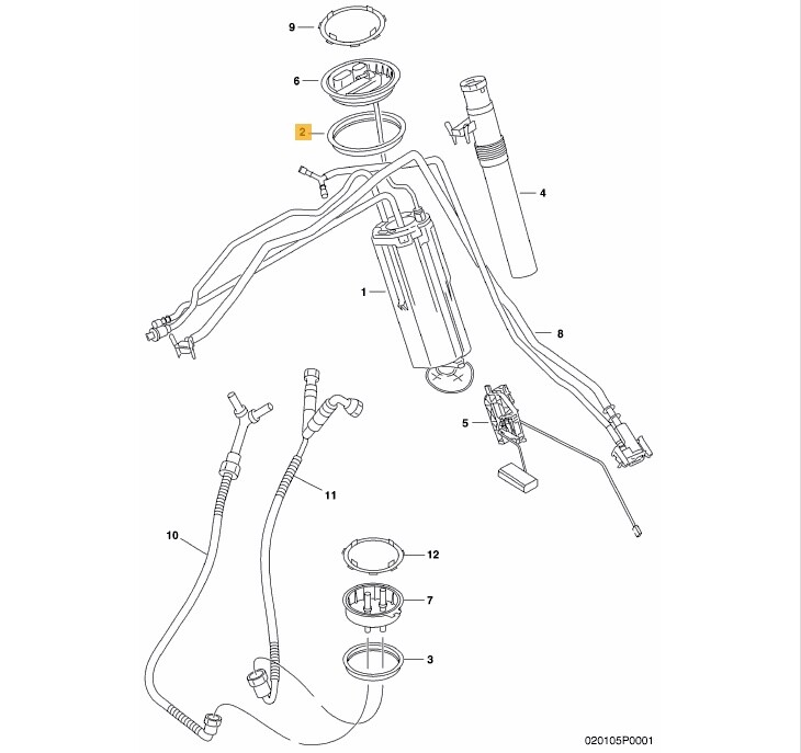 OEM Bentley Continental Flying Spur GT GTC Fuel Pump Seal Ring (1J0919133B)