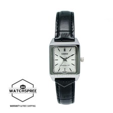 Reloj Casio analógico con correa de cuero negro para dama LTPV007L-7E1 LTP-V007L-7E1