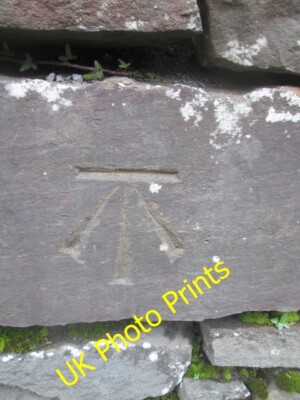 Foto 6x4 Ordnance Survey Schnittmarke Wald G\u00f4ch diese OS Schnittmarke Dose c2015