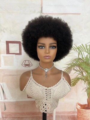 Wear Go klebrig 10 Zoll Afro Kinky McCap 9x6 HD Spitze Echthaar Perücke für Unisex
