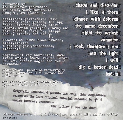 PRINCE Chaos And Disorder CD Album 1996 WIE NEU SYMBOL 90s Funk & Rock Klassiker - Bild 3 von 7