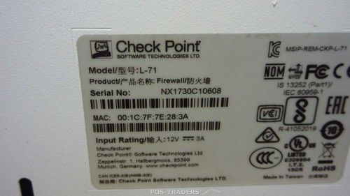 CHECK POINT L-71 Firewall VPN 6-Ports LAN DMZ Anti-Bot Anti-Virus EXCL PSU - Afbeelding 4 van 4