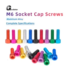 M6 Aluminium Alloy Hex Allen Key Cap Head Bolt DIY Anodised Socket Cap Screws