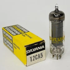 (1) Tested Sylvania 12CA5 Tube with Box Date Code DEA NR 12CA5 Beam Power Tube
