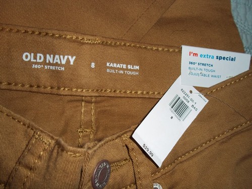 Old Navy Boys Size 8 Brown School Uniform Karate Slim Pants NEW WITH TAGS - Picture 4 of 4