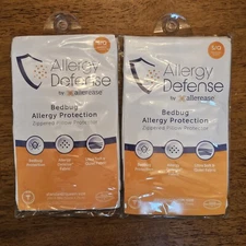 AllerEase Allergy Defense Bedbug Protection Zippered Pillowcases 2x2 Packs Queen