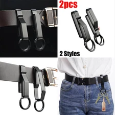 2Pcs Dual Detachable Quickdraw Tactical Duty Belt Clip Key Rings Quick Release