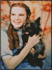 The Wizard of Oz Judy Garland and Toto Counted Cross Stitch Chart #51-100