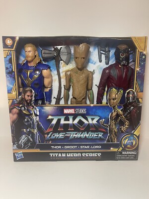 Marvel Thorn, Groot & Star-Lord 3 Pk Action Figure -Titan Hero Series New 12 Inc