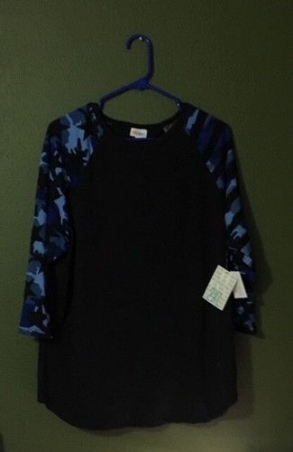 NWT ~ LuLaRoe Randy ~ 2XL ~ BLUE CAMO ~ STARS & STRIPES ~ Black *UNICORN* VHTF - Picture 3 of 3