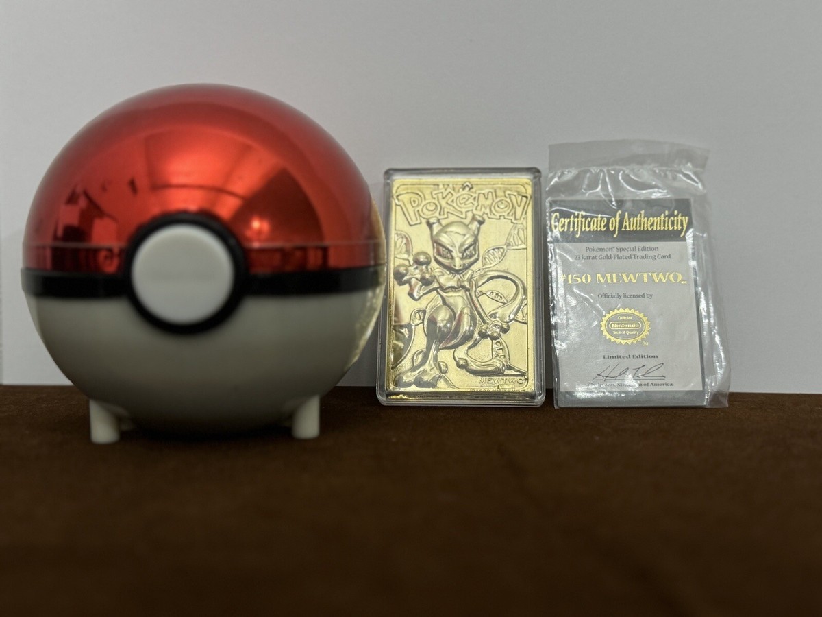23 karat gold plated pokemon cards mewtwo Pokemon 23K Gold-Plated Trading Card Limited Edition main image 1