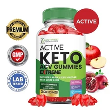 Active Keto Extreme ACV Gummies 2000MG Apple Cider Vinegar 60