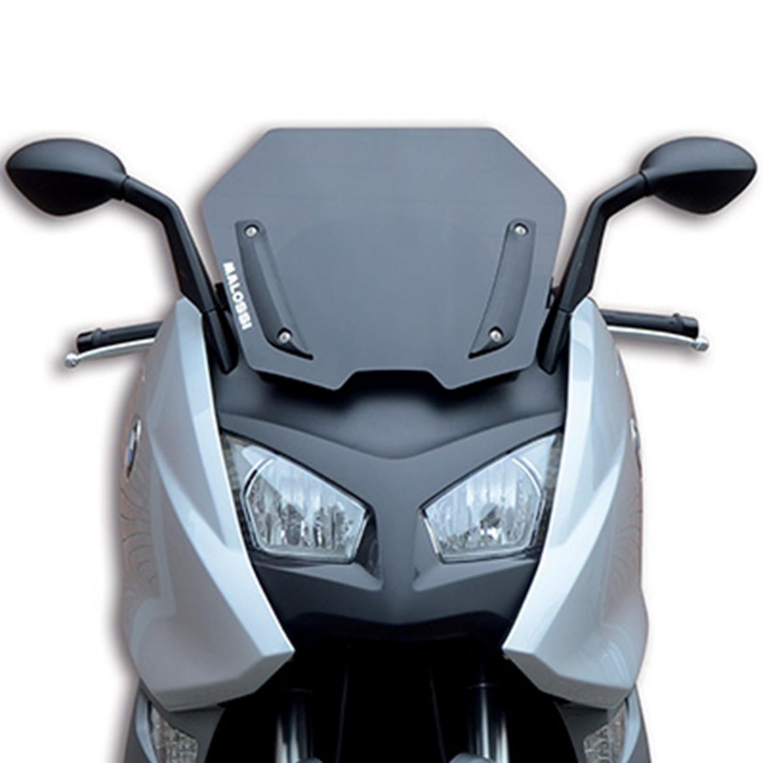 Saute-vent de fabrication italienne Malossi pour BMW C600Sport en finition fumée