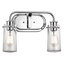 Kichler Braelyn 15in 2-Light Bath Vanity Light Chrome Clear