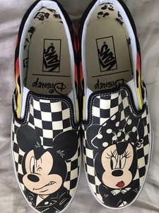 mickey mouse checkered vans