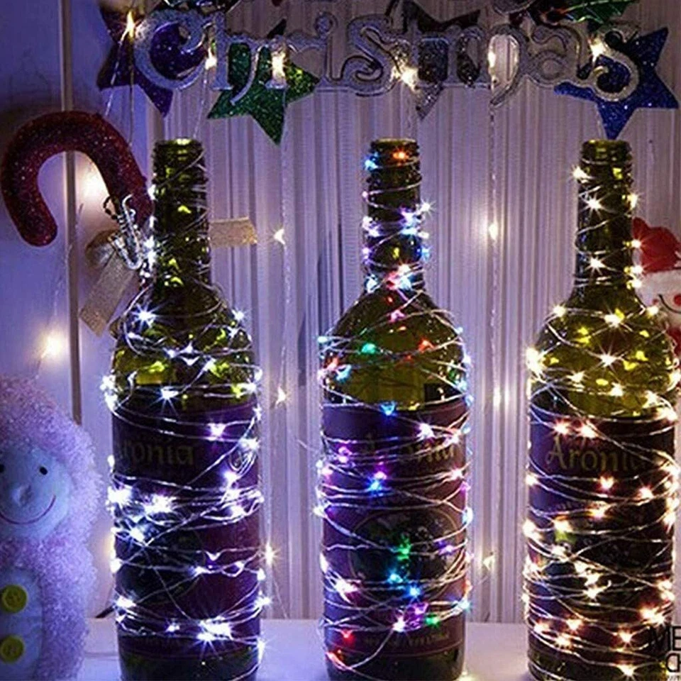 4pcs Wine Bottle Fairy String Lights 20 LED Battery Cork For Party Xmas Wedding - Image 4 of 4
