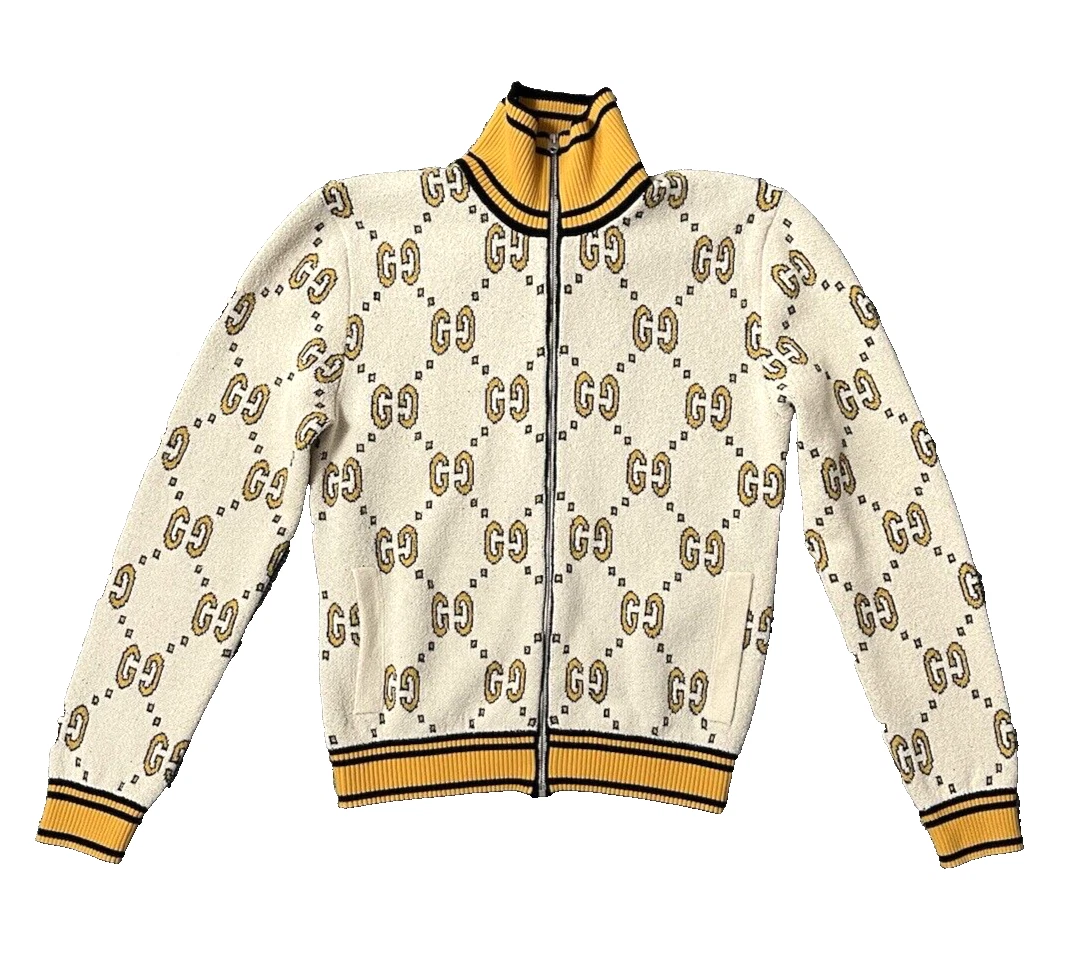 GUCCI Giacca Bianca GG Jacquard Bomber