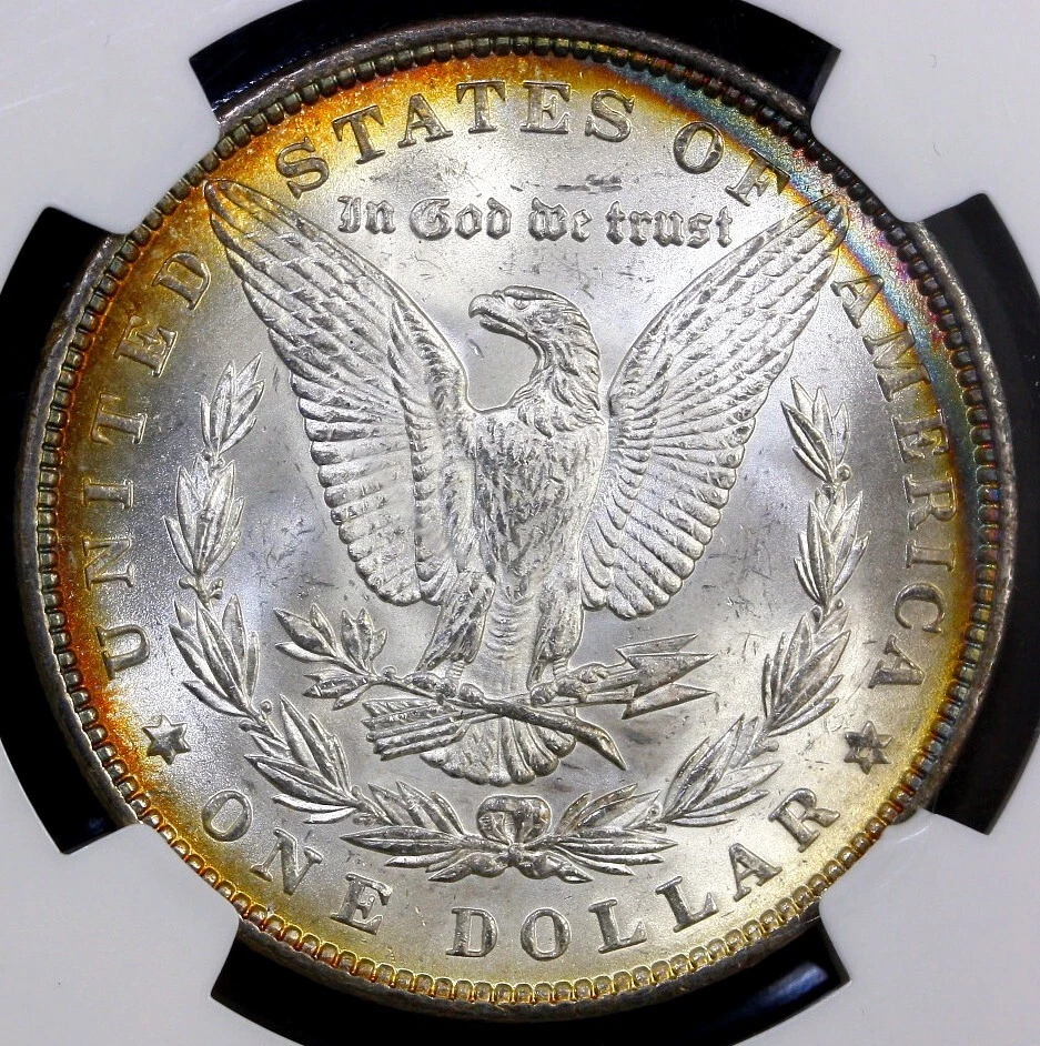 1888 Morgan Silver Dollar $1 NGC MS63☆ star ☆☆☆Rainbow Toning☆☆☆ CAC - Image 4 of 4