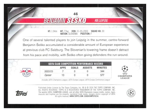 2023-24 Topps UEFA Club Competition Soccer base cards Pick your Card(s) - Picture 91 of 399