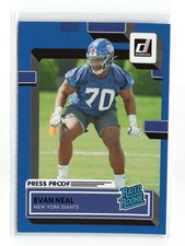 EVAN NEAL #398 2022 PANINI DONRUSS GIANTS Blue Press Rated Rookie