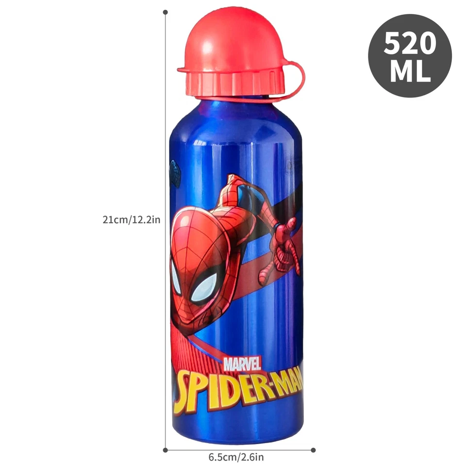 Spider-Man Aluminium Bottle Water Drinks Children Back to School Blue - Image 3 of 3