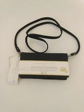 Adrienne Vittadini Women's Black Charging Wallet iPhone Android Cross Body Bag