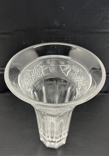 VTG NORITAKE 9" Flower Vase Crystal Orchard frosted flared Germany glass - Picture 4 of 6