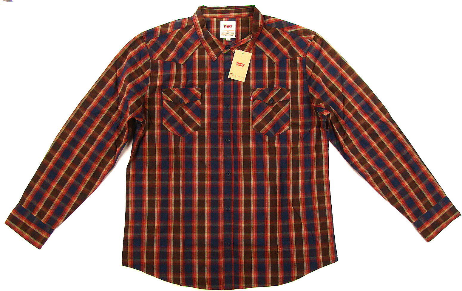 Мужская рубашка Levis с длинным рукавом Размер: XX-LARGE Цвет: ТЕМНО-СИНИЙ MSRP $40,00