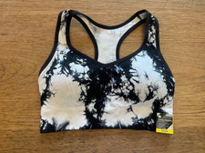 MEMBER'S MARK Black/White Medium Racerback Padded Pullover Sports Bra NWOT 
