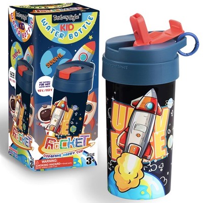 17oz Rocket Water Bottle, Spout Cover and Carry Handle Design Lid Leak Proof ...