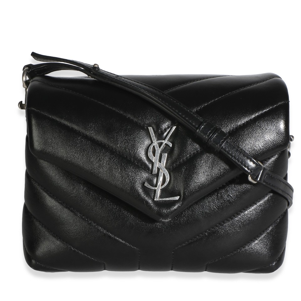Saint Laurent Black Y Quilted Calfskin Monogram Toy Loulou Crossbody