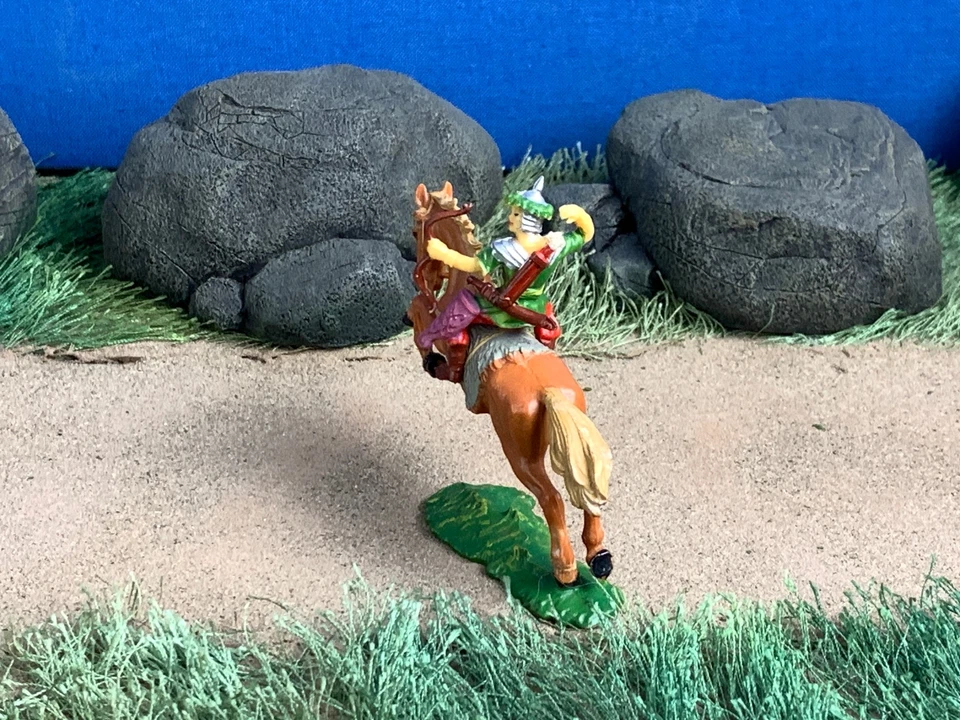 Elastolin Alemania Montado Hun Mongol Arquero y Caballo Marrón Escala 1:45 (40 mm) Foto 2 de 4