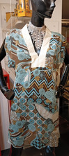 Vintage Tunika/Minikleid Crepe de Chine handg...