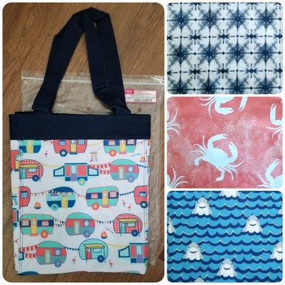 NEW! Thirty One Essential Storage Tote Shark Crab Happy Camper Indigo Burst