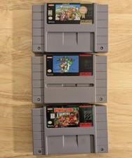 SNES 3 Games Lot - Super Mario Kart, Super Mario World, Donkey Kong Country 