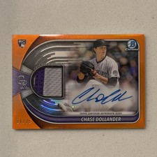 2025 Bowman Chrome Autograph Relics Chase Dollander #BCAR-CD Orange Ref /25
