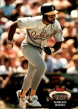 Harold Baines 1992 Stadium Club #536 Athletics FREE SHIPPING AutographDen