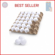 SallyFashion 30 PCS White Plastic Eggs Paintable Fake Eggs for Crafts, Easter Hu